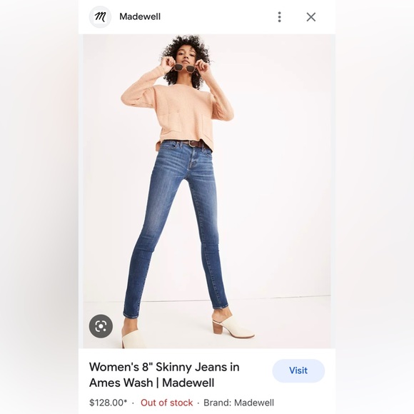 8" Skinny Jeans in Ames Wash MADEWELL - Picture 3 of 7